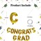 16 Inch Gold Congrats Grad Banner Balloons, Gold Congrats Grad Letters Sign, Graduation Decorations 2026 for Graduation Party Decorations 2026